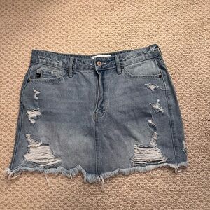 Kancan Distressed Denim mini Skirt size L